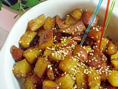 小さなさつまいも集合 焼くサイコロ大学いも レシピ 作り方 By ぺるく ろ 楽天レシピ